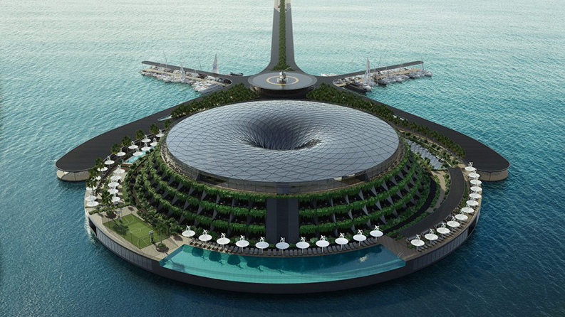 Una obra maestra que gira en el océano. Así será el hotel flotante de lujo en Qatar